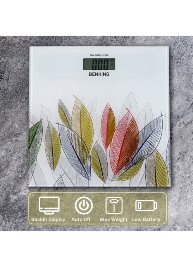 بينكينج ميزان رقمي بواجهة LCD – سعة 180 كجم، زجاج مقوى، بطارية قابلة لإعادة الشحن – ميزان متعدد الاستخدام للمطبخ والوزن المنزلي - Image 2
