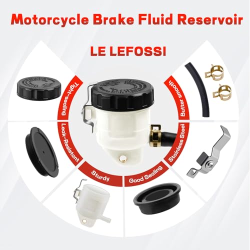 LE LEFOSSI Motorcycle Front Brake Master Cylinder Brake Pump Tank Oil Cup Fluid Bottle Reservoir Aftermarket Part Compatible with for Yamaha FZS 600 YZF-R1 YZF-R6 YZFR1 YZFR6 R6 R1 2000-2018 - Image 2