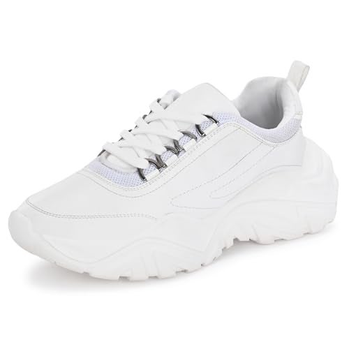 Centrino Women Chunky Sneaker | Cushioned Insole for Comfort | Stylish Lace-Up Design | Perfect for Casual Shoe for Girls 9726-1 - Image 1