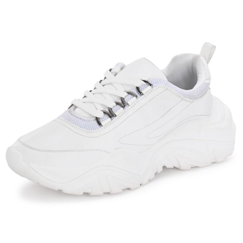 Centrino Women Chunky Sneaker | Cushioned Insole for Comfort | Stylish Lace-Up Design | Perfect for Casual Shoe for Girls 9726-1 - Image 2