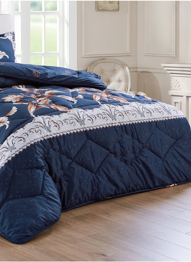 Moon 4 Pieces Single Size 160x210Cm Comforter Set Medium Filling Bedding Set for All Season Includes 1Comforter 1Bedsheet 1Pillow Shams and 1Cushion cases  - Image 3