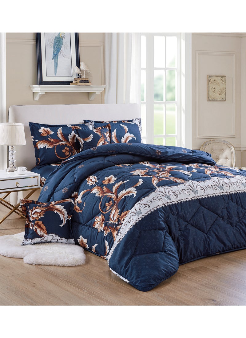 Moon 4 Pieces Single Size 160x210Cm Comforter Set Medium Filling Bedding Set for All Season Includes 1Comforter 1Bedsheet 1Pillow Shams and 1Cushion cases  - Image 1