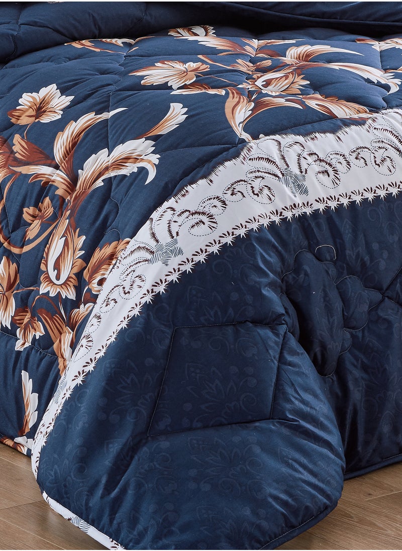 Moon 4 Pieces Single Size 160x210Cm Comforter Set Medium Filling Bedding Set for All Season Includes 1Comforter 1Bedsheet 1Pillow Shams and 1Cushion cases  - Image 5