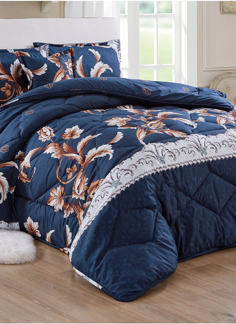 Moon 4 Pieces Single Size 160x210Cm Comforter Set Medium Filling Bedding Set for All Season Includes 1Comforter 1Bedsheet 1Pillow Shams and 1Cushion cases  - Image 4
