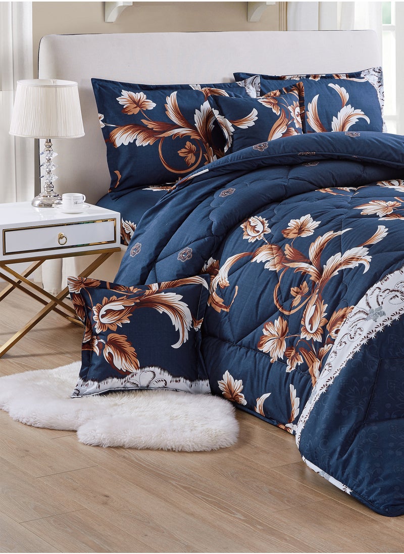 Moon 4 Pieces Single Size 160x210Cm Comforter Set Medium Filling Bedding Set for All Season Includes 1Comforter 1Bedsheet 1Pillow Shams and 1Cushion cases  - Image 2