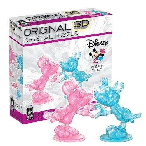 BePuzzled Disney Minnie and Mickey Mouse Heart Deluxe Original 3D Crystal Puzzle Ages 12 and Up - Image 1