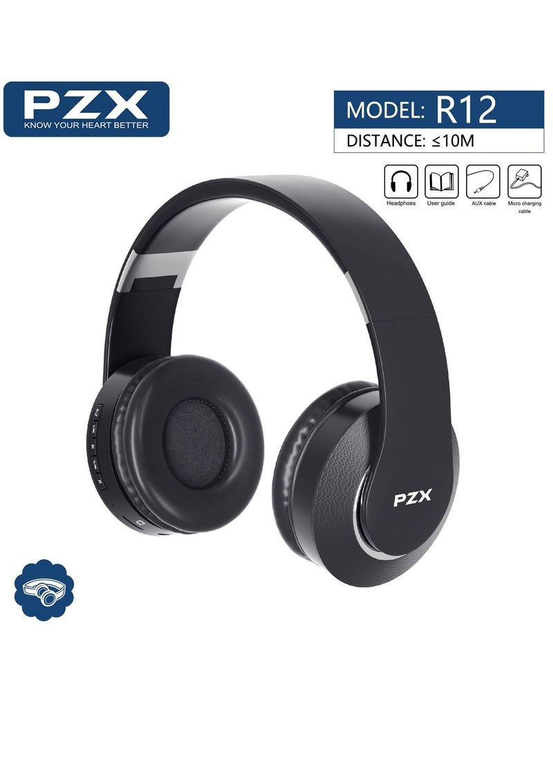 Wireless Bluetooth On-Ear Stereo Foldable Headphone Black