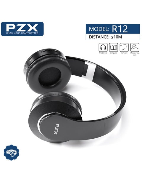 Wireless Bluetooth On-Ear Stereo Foldable Headphone Black