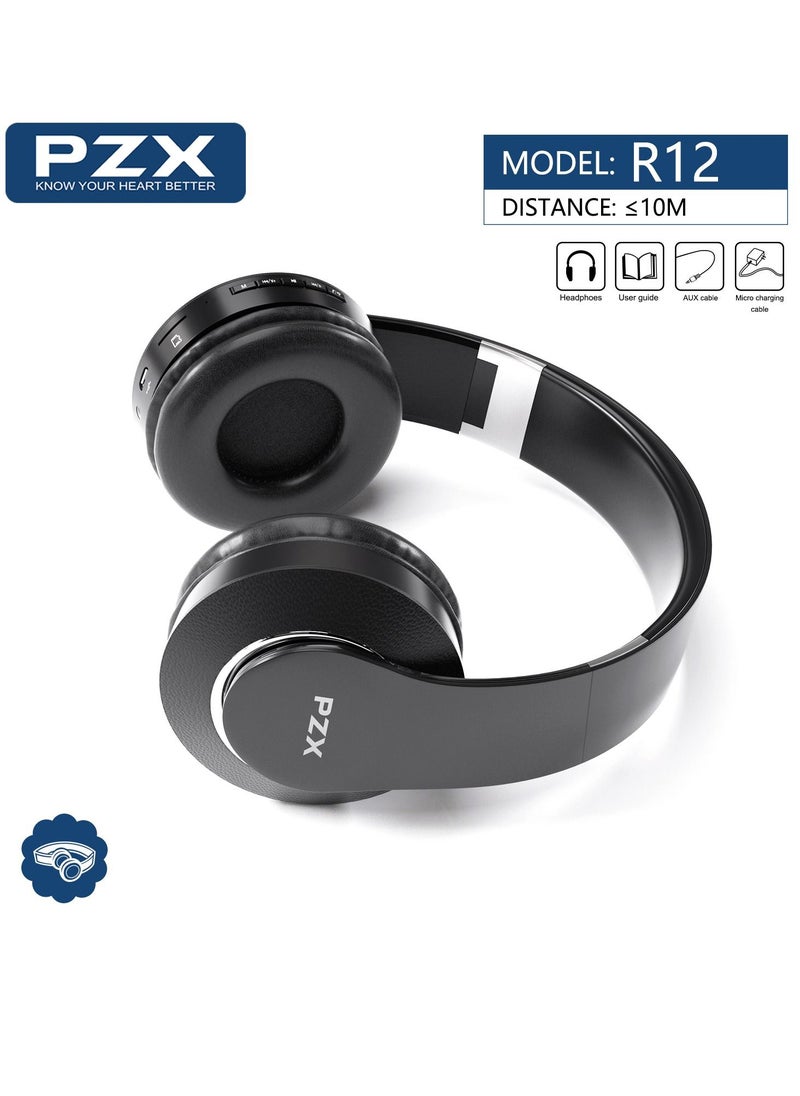 Wireless Bluetooth On-Ear Stereo Foldable Headphone Black