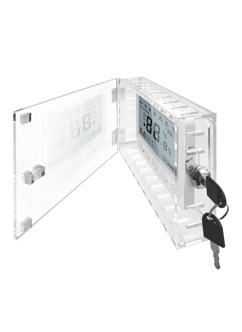 Generic - Universal Thermostat Lock Box with Key, Clear Thermostat Guard for Wall, Thermostat Cover with Lock Fits Thermostats 6.5"H x 4.72"W x 1.65"D or Smaller (1 Set) - Image 1