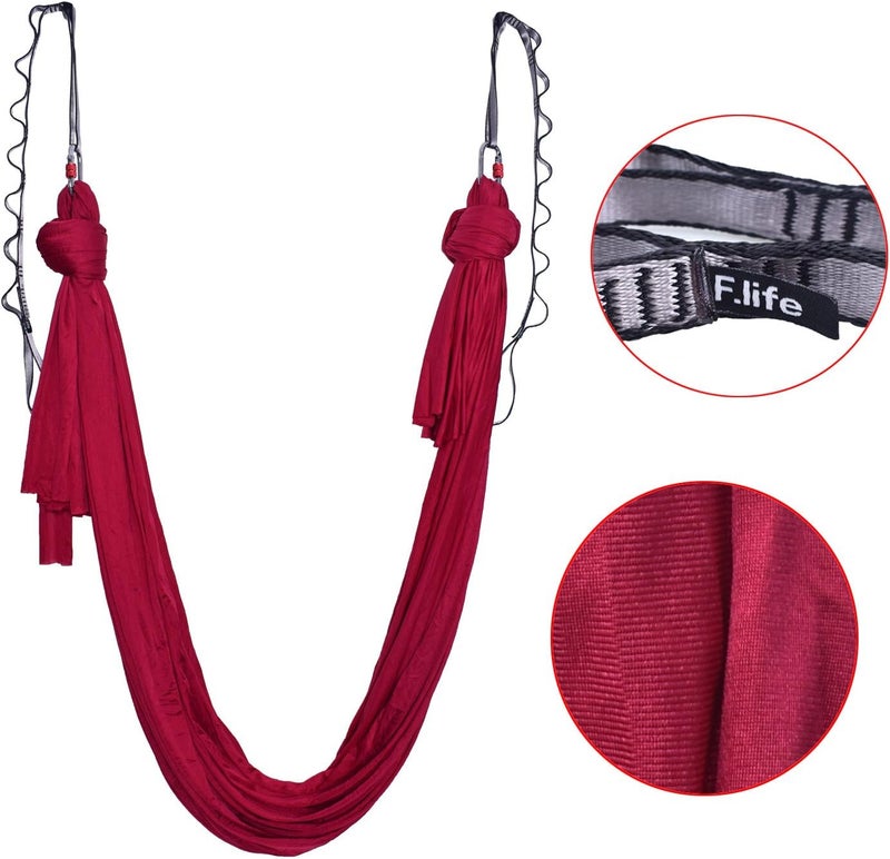 Flife Aerial Silk Yoga Hammock & Swing for yoga Inversion,Strength training,starter hardware kit - Image 2