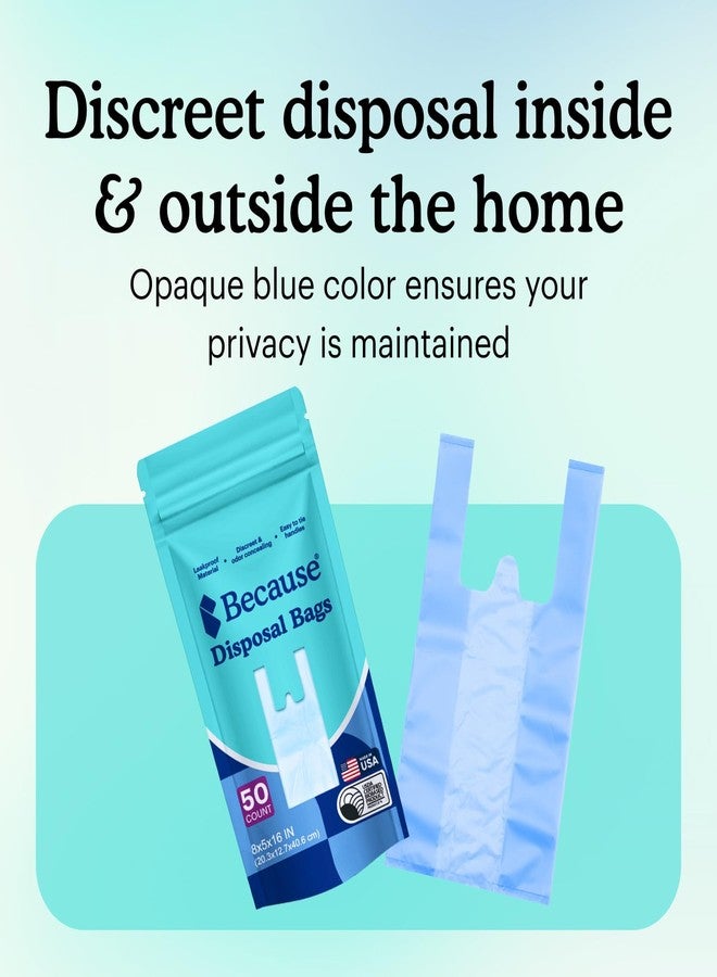 Because Incontinence Disposal Bags, Tear Resistant Disposal Bags for Men & Women, Extra-Large, Leak Protection, Odor Blocking, 50 Count - Image 3