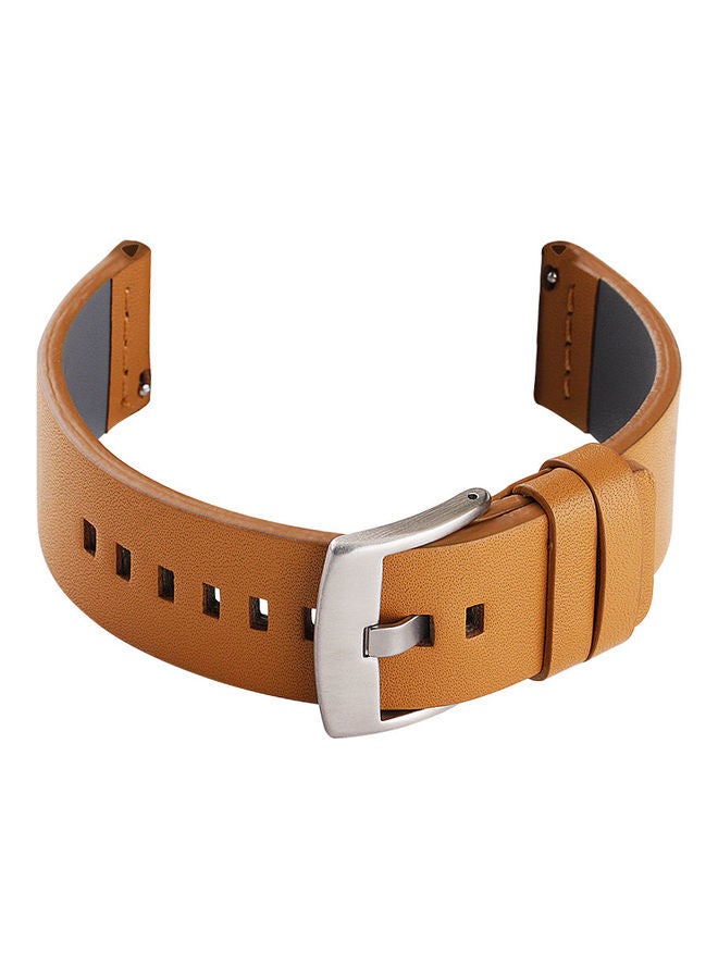 NIBEMINENT Grain Leathe Replacement Watch Strap with Buckle For Huawei Gt 2 46mm / Honor Magic Brown  - Image 1