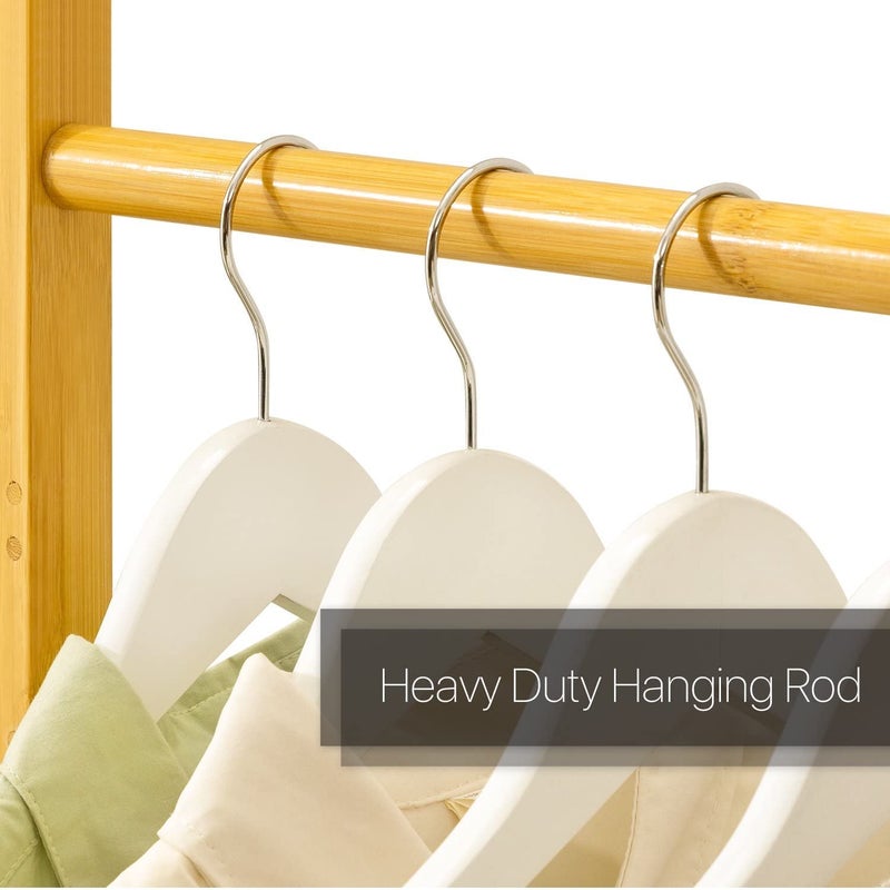 ginoya brothers Ginoya brothers Wooden Coat Rack and Shoe Rack, Entryway Coat Rack Hallway Bench Storage Organizer with Hooks for Living Room,Bedroom,Office. (92-4 Beige) - Image 3