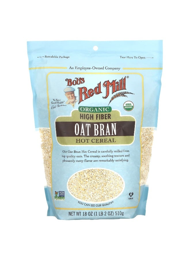 Bobs red mill Bob's Red Mill, Organic High Fiber Oat Bran Hot Cereal, 18 oz (510 g) - Image 1