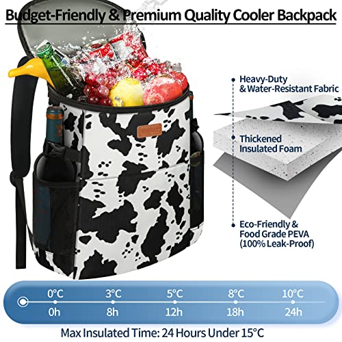 Vankor Camping Cooler Backpack 30 Cans, Soft Backpack Coolers Insulated Leak Proof Travel Cooler Bag Waterproof Lunch Picnic Beach Work Trip Thermal Bag Drink Beverage Cooler - Image 4