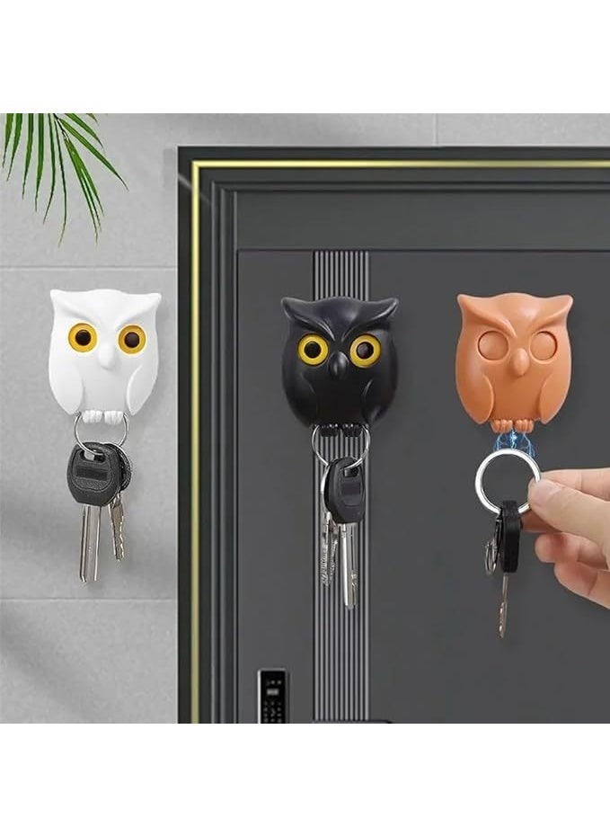 Owl Key Pouch Magnetic 3-Pack Black 