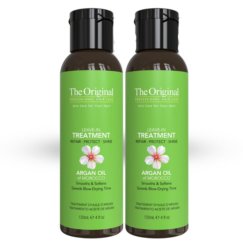 DermOrganic Leave In Hair Treatment with Organic Argan Oil  Seals Protects Restores Shine to Dry  Damaged Hair  4 oz 2 Count