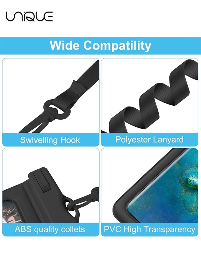 Unique 2 Pack IPX8 Water Proof Dry Bag Case - Neck Lanyard Underwater Universal Cell Phone Holder Large Protector for iPhone 16/15/14/13 Pro Max Plus etc (7.2 Inch) - Samsung Galaxy Huawei - Beach Pool Swimming Touchscreen Friendly Underwater Photography Dry Bag (White&Black) - Image 4