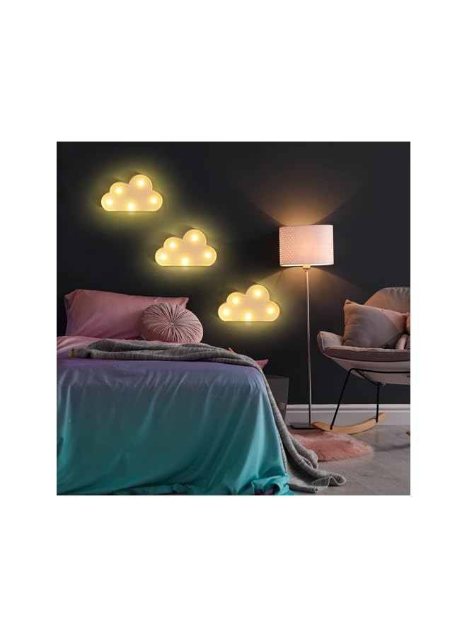The Bros 3 Pcs LED Cloud Night Light, Can Be Hung On The Wall Kids Room Room Light, Suitable for Birthday Party Holiday Decoration Baby Room Nursery Decoration (Cloud) - Image 4