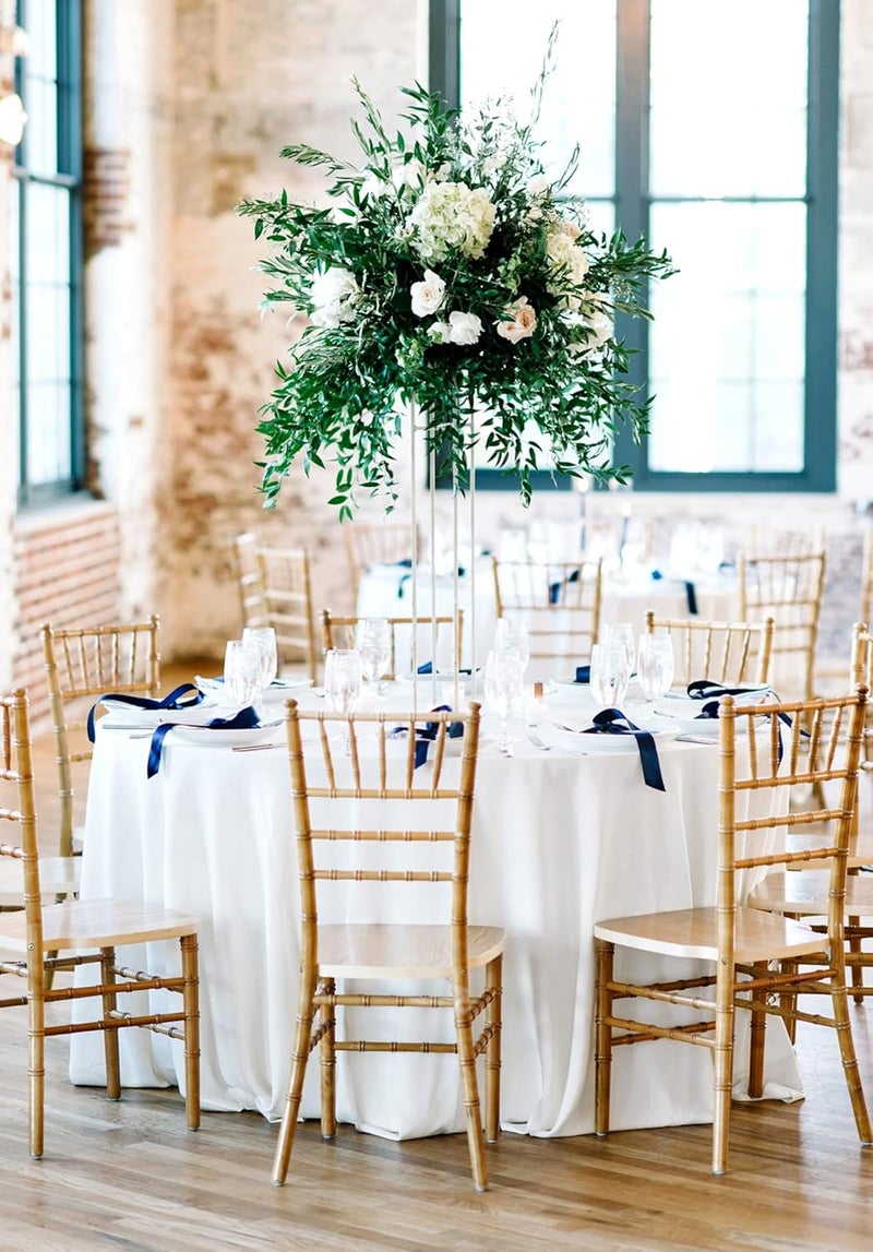 FXKS 2 Pack White Round Tablecloth 300 cm Circle Polyester Table Cloth, Washable Fabric Stain and Wrinkle Resistant Table Cover Round Table Clothes for Wedding Parties Banquet Reception Dining - Image 2