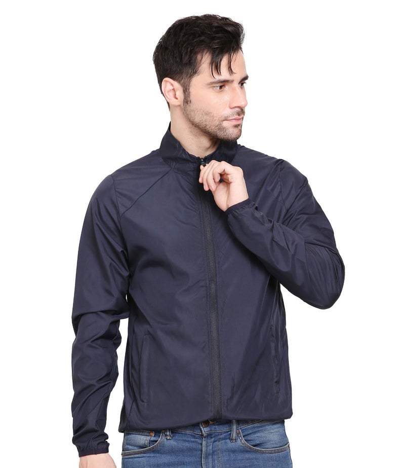 Scott International Men Polyester Standard Length Idry Jacket | Stylish | Bike Jackets | Full Sleeve Full Zip with Pocket | Jerkin, Dark Blue, Small - Image 1