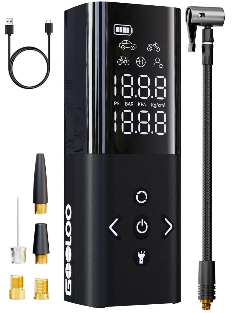 GOOLOO AP150 Tire Inflator Portable Air Compressor 2X Faster 150PSI Cordless Air Pump for Car Tires with AutoShutoff Portable Tire Pump with Digital Pressure Gauge for Car MotorcycleBike Ball