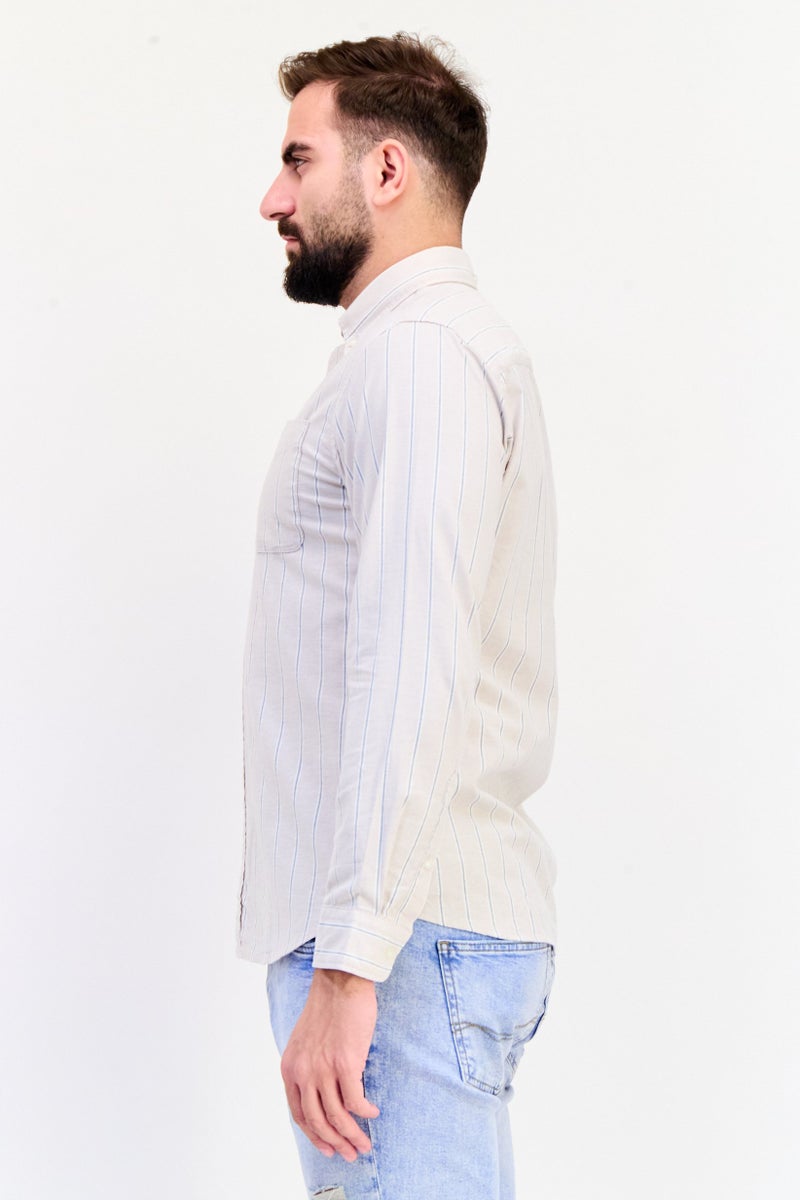 Jack Jones Men Slim Fit Stripe Long Sleeves Casual Shirt, Multicolor - Image 4