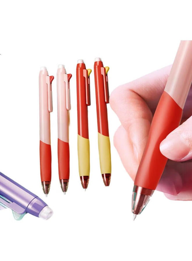 M.G Chenguang (M&G) Stationery, Erasable Gel Pen, Ergonomic Grip, Retractable Bullet Tip, 0.5Mm Black, Thermal-Sensitive Friction Writing Pen For Elementary School Students, Red Barrel, 4-Pack, Akpk0404A - Image 1