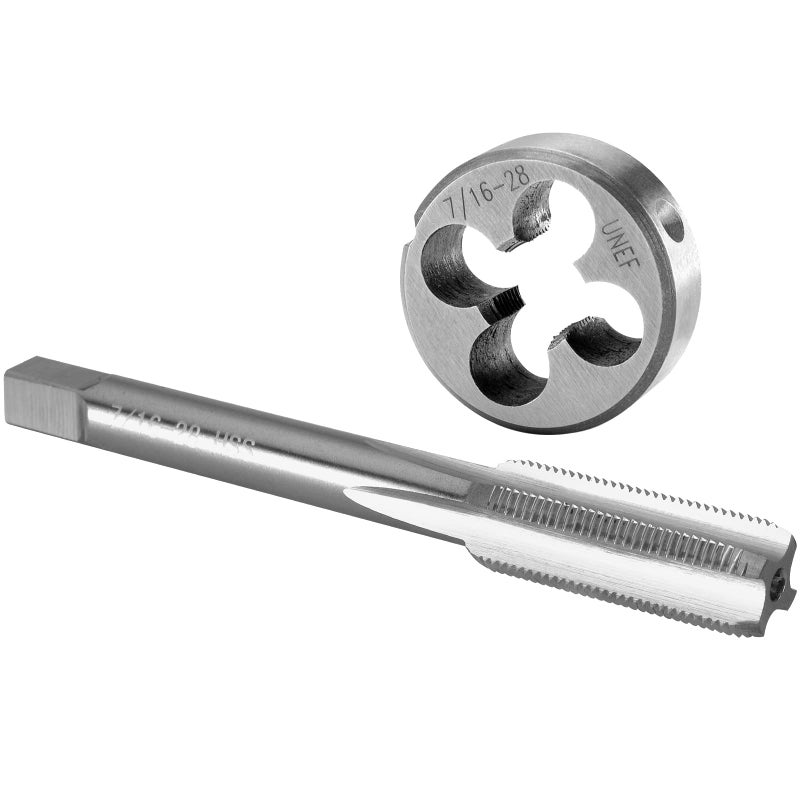 Burkit 71628 UN Tap and Die Set 716 x 28 UN Machine Thread Tap and Round Die Right Hand