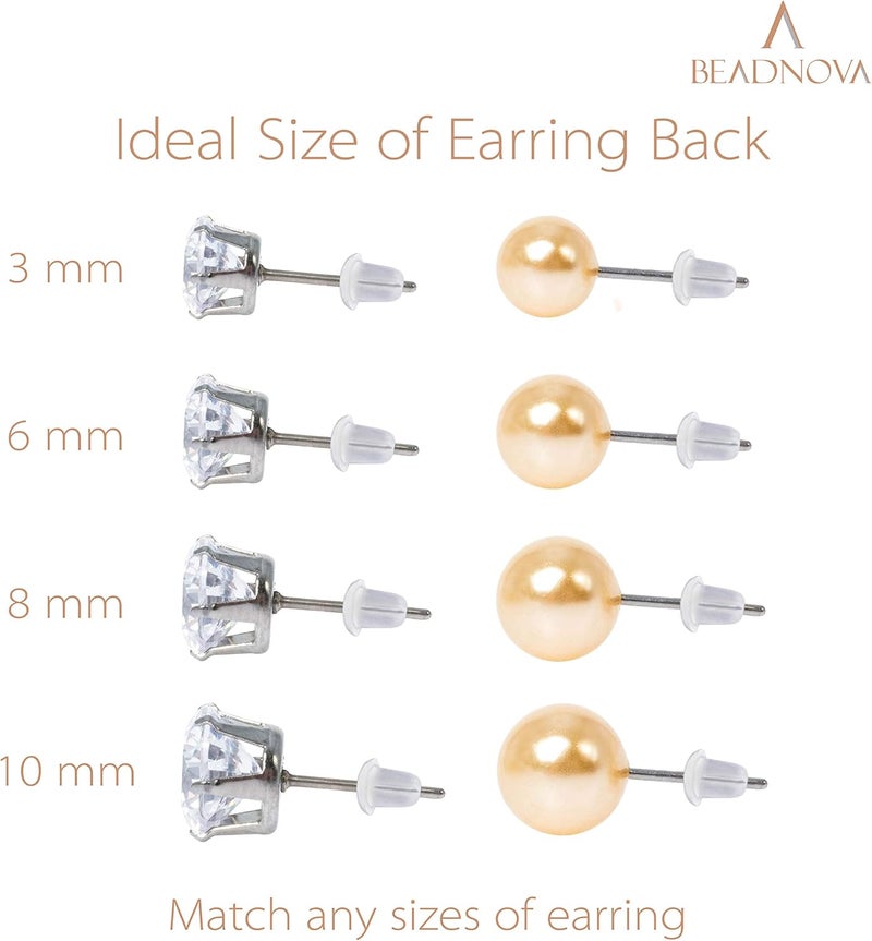 BEADNOVA Earring Backs for Studs Plastic Rubber Clear Earring Backs Silicone Pierced Ear Studs Backings Secure Safety Hypoallergenic Earstud Stoppers for Hook Post (1000 pcs) - Image 4