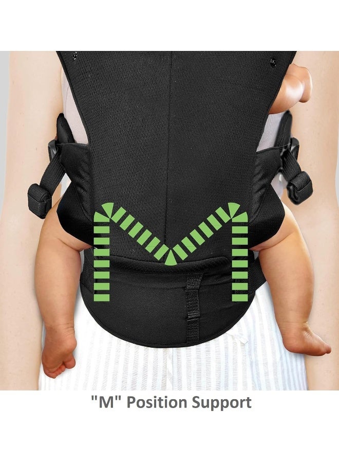 Chicco حاملة الأطفال Chicco SnugSupport 4 في 1، وضعيات حمل أمامية وخلفية، حقيبة ظهر للأطفال، حاملة أطفال من حديثي الولادة إلى toddlers، للأطفال من 7.5-33 رطل. | أسود/أسود - Image 5