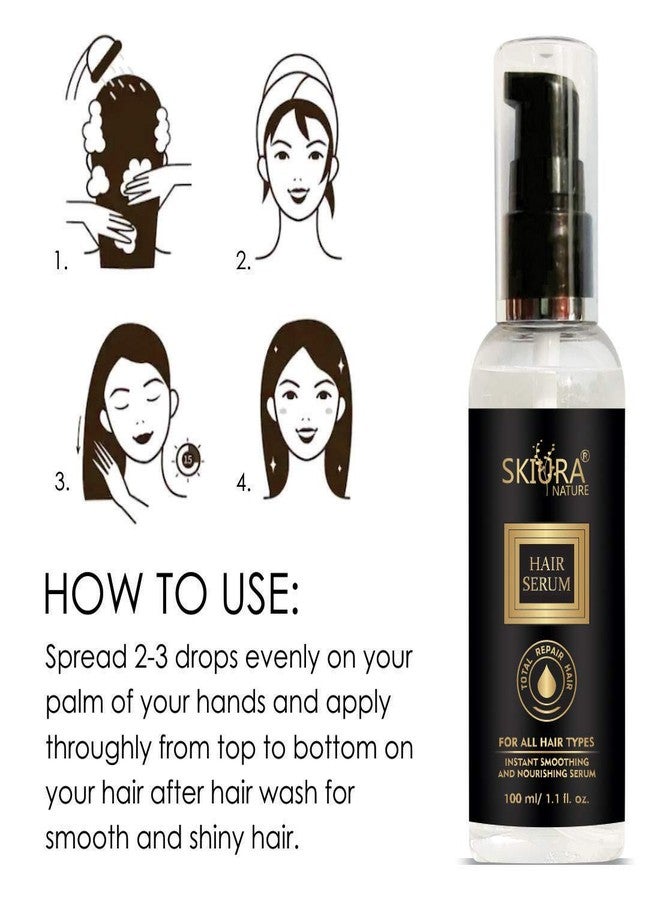 Skiura Nature Total Repair Hair Serum Enriched with Ferment and Almond Oil For Silky Smooth Hair, Tangle Free and Frizz Free- 100 ML - Image 5