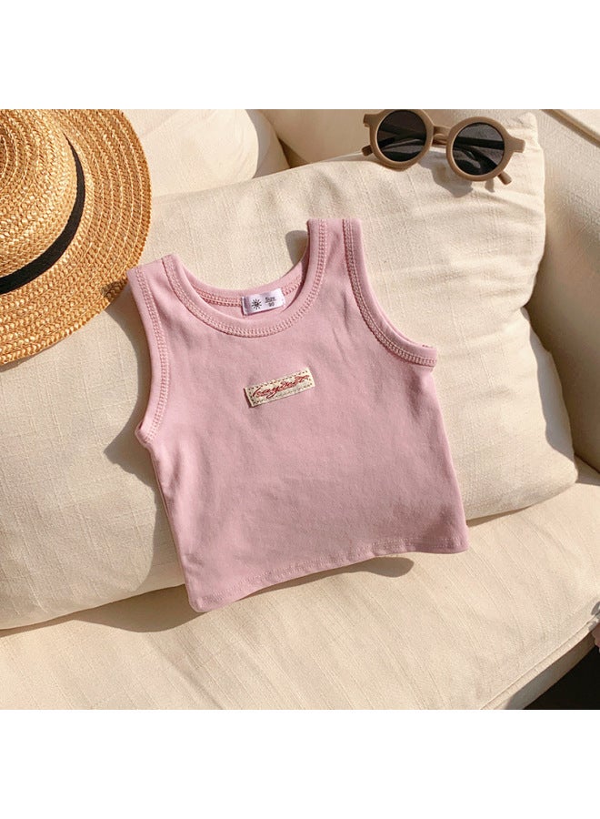 Girl's Sleeveless Vest Seamless T-shirt Summer Baby Girl Fashion Short Style Children's Summer Cotton Boy's Sleeveless Summer Top