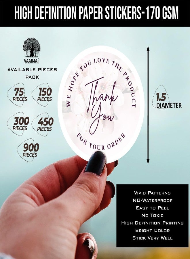VAAIMAI 300 Pieces Thank You for Supporting My Small Business Stickers, Appreciation Note Stickers, Package Insert for Purchase Order for Small Business Owners, 1.5 Inch - Image 2