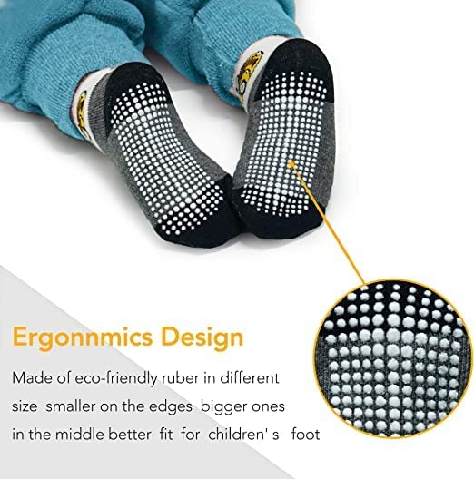 TEDDYIFY Non-Slip Kids Toddler Socks With Grip, Assorted Prints, Anti-Skid for Babies, Crawling With Grippers (Colors and Designs as per Availability) (4-5 Years, 4) - Image 2