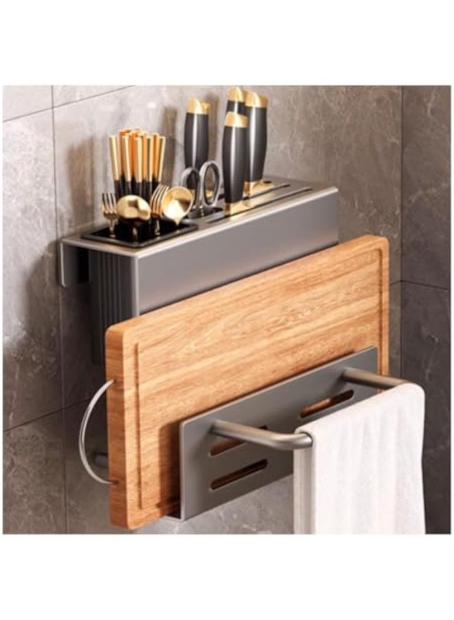 Arabest Cutting Board Holder,Kitchen Multi- Storage Rack,Drain Tray Utensil Holders with Towel Rack,Knife Block Holder,Kitchen Organizer Rack for Cabinet and Countertop - Image 1