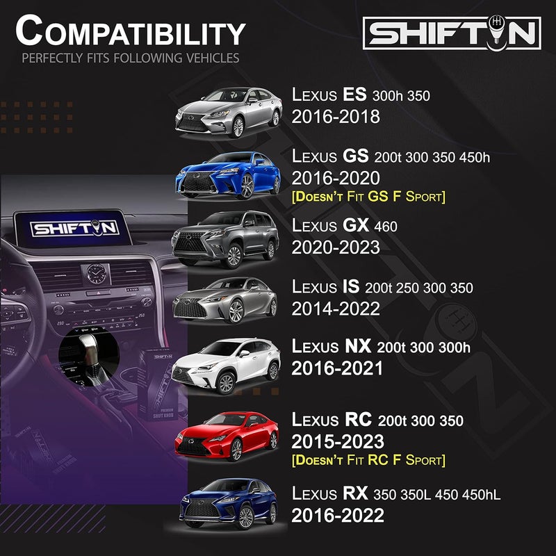 SHIFTIN Gear Shift Knob Shifter for Lexus ES GS GX is NX RC RX 200t 300 350 3450h 450hL 350L - Image 2