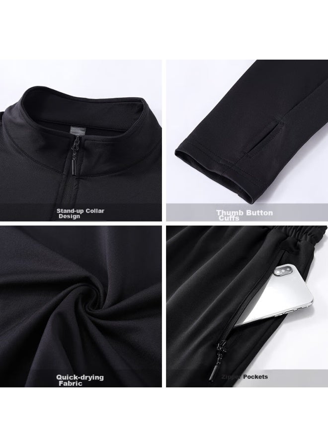 BURUITE Te Sports Set For Men, Running Gear, Gym Clothes, Morning Jog, Badminton Outfit, Cycling, Ice Silk, Spring And Autumn Quick-Dry Clothing - Image 4