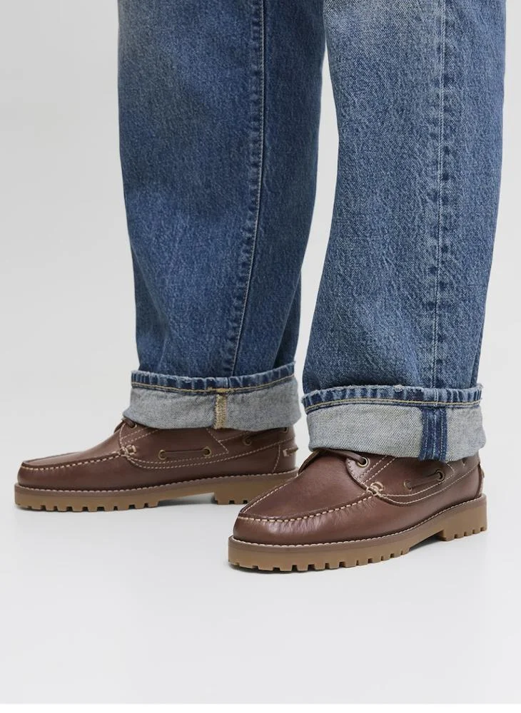 JACK & JONES Cognac Brooklyn Casual Lace Ups for Men | Best Price UAE