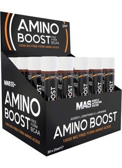 QNT Amino Boost Amino Acids, 10,000 mg Ampoules' - Pack of 20 Shots - Orange Flavor