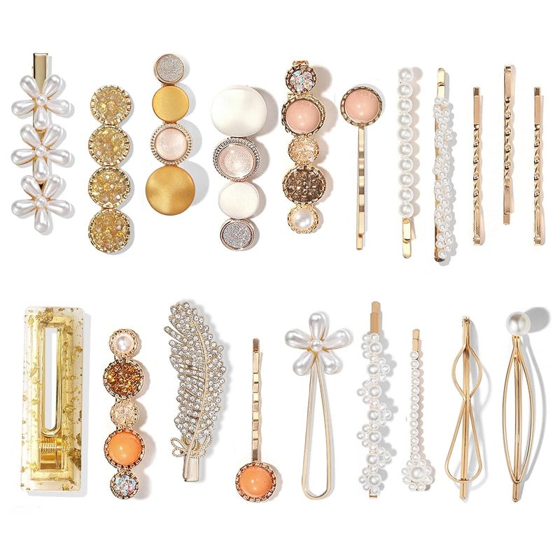 Mehayi Mehayi 20 PCS Hair Accessories for Decorative Party Wedding Pearl Hair Clips Set Fashion Korean Acrylic Resin Hair Barrettes Bobby Pins Hairpins for Women and Ladies Girls Headwear Styling Tools