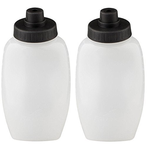 Fitletic Running Water Bottle Pair 6 Oz Black Cap | Replacement Bottle | Hydration Bottle | RB06-01 - Image 1