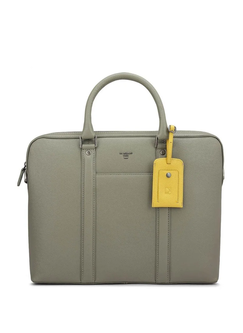 Da Milano Da Milano Genuine Leather Grey Laptop Bag