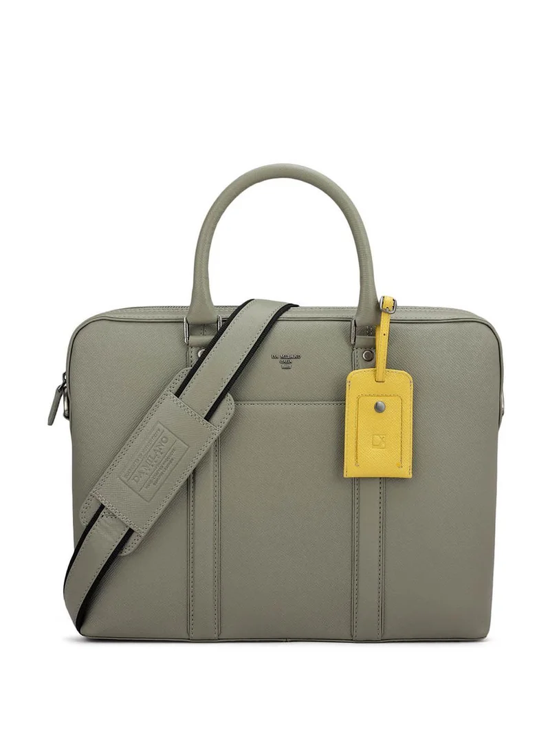 Da Milano Da Milano Genuine Leather Grey Laptop Bag