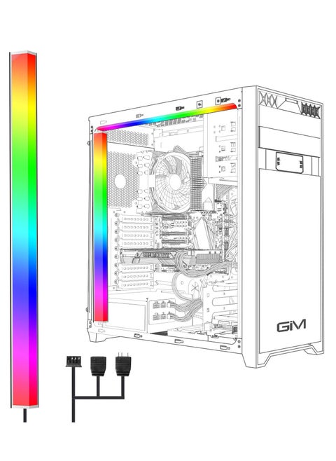 KB-14 RGB PC Light Strip for Gaming Case, 0.98ft Addressable Rainbow Magnetic LED Strip, 5V ARGB 4Pin Header for Asus, Asrock, Gigabyte, Compatible with GIM Hub