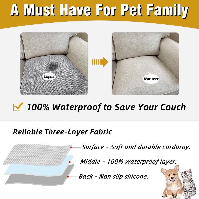 LovoGemy Couch Arm Covers, Sofa Arm Covers, Waterproof Armrest Cover for Sofa, Armchair, Loveseat, Non-Slip Recliner Arm Cover, Headrest Cover, Arm Chair Covers Set of 2 (Light Gray, 24"Ã—20") - Image 3