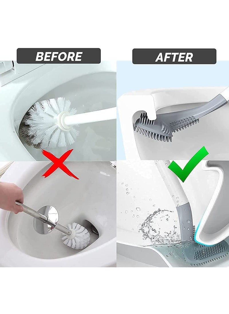 TOP SELECT TOP SELECT PCS Long Handled Golf Toilet Brush, Golf Toilet Brush Set, Bathroom Silicone Toilet with 360° Flexible Bendable Brush Deep Cleaning, Silicone Golf Toilet Brush with Hook (1, Small)  - Image 5