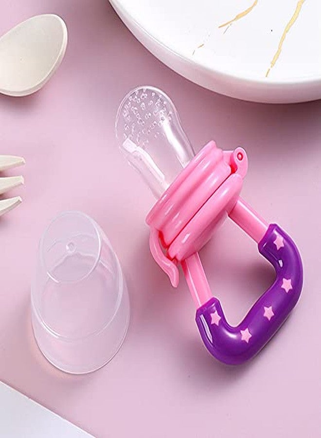 JUSTLIST Baby Shopiieee Baby Nipple Fresh Food Fruit Milk Feeding Bottles Nibbler + Silicone Finger Brush Tongue Cleaner for Baby Teething/Gums Ultra Soft Toothbrush - Pack of 2 (XBN-12 - Image 2