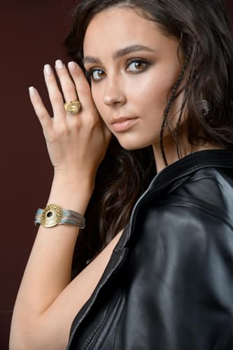 Jessica Simpson Womens Gold Adjustable Ring Watch Crystal Bezel Quartz Analog Mini Dial Stretch Band Fashion Jewelry Accessory - Image 3